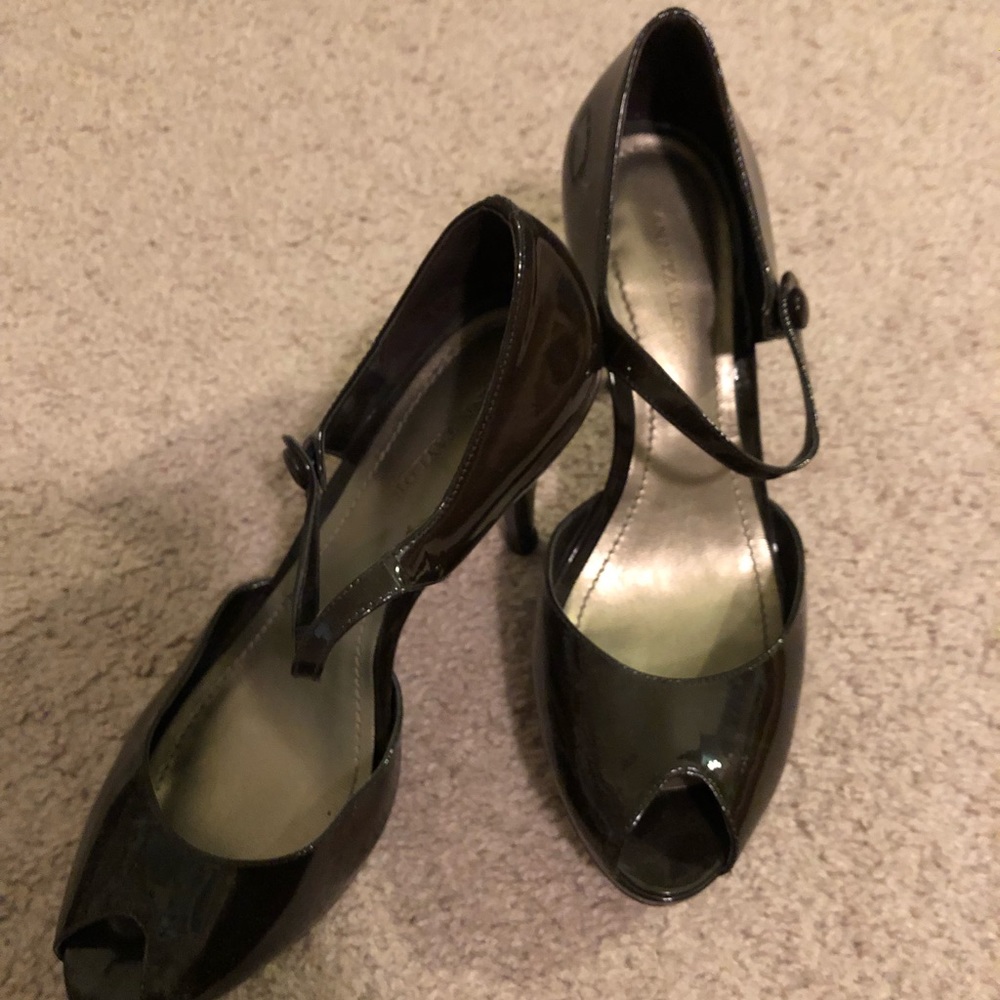Brown Ann Taylor Peep Toe Shoes